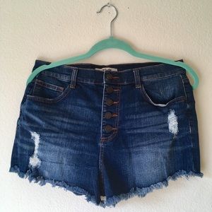 High Rise High Waisted Denim Jean Shorts